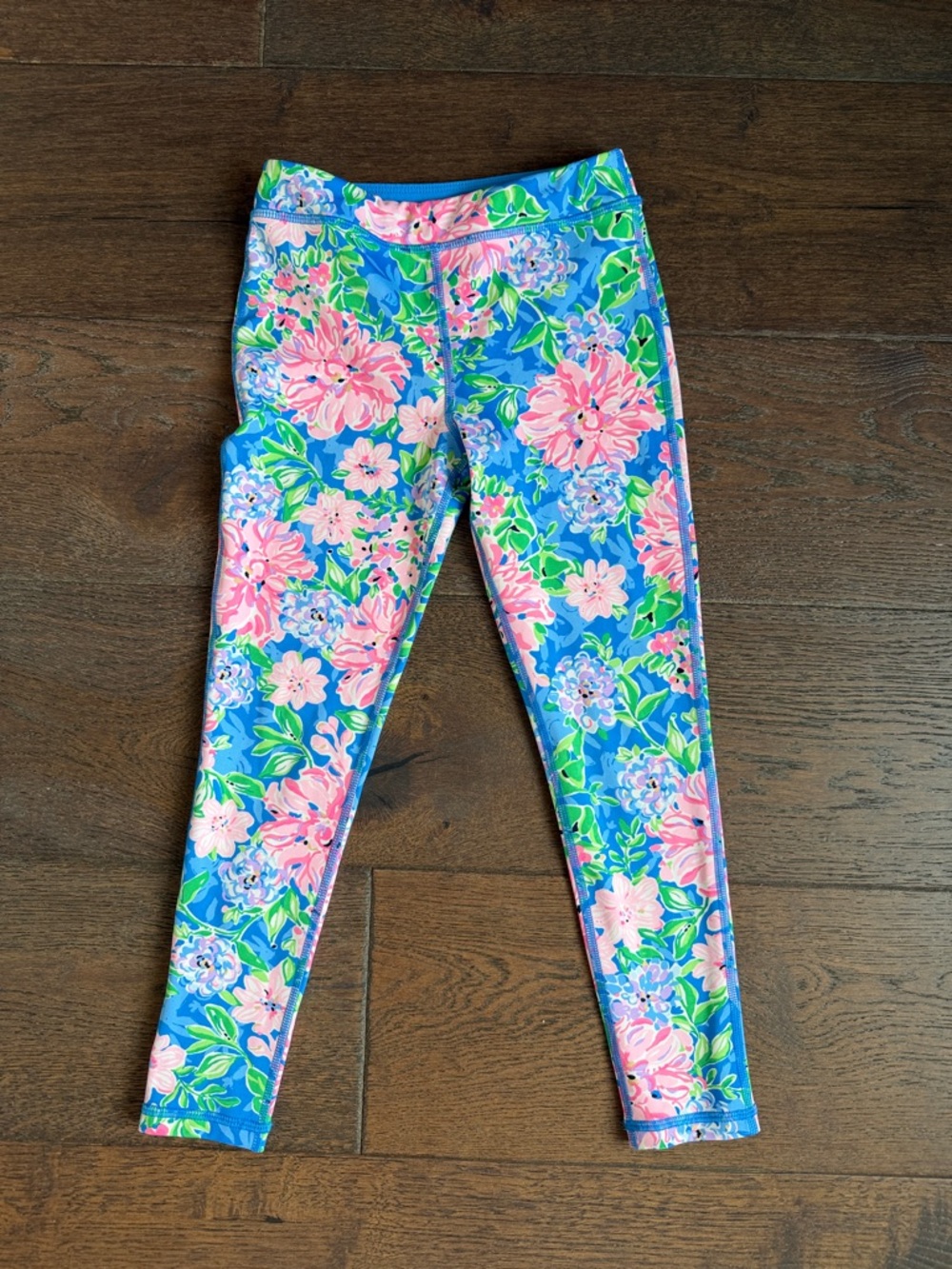 Lilly Pulitzer Blue & Pink Floral Girls' Athletic Leggings